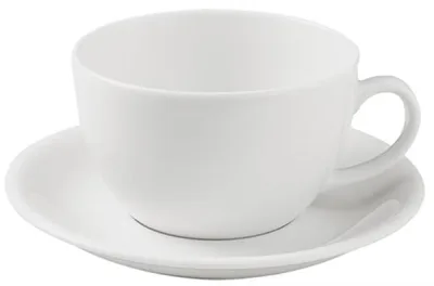 Porselen Soley Beyaz Tabaklı Çay Fincanı