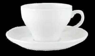 Porselen Beyaz Tabaklı Çay Fincanı 300Cc