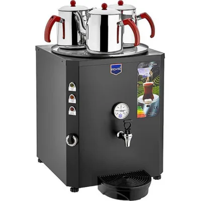 3 Demlikli Jumbo Çay Kazanı Makinesi 40 lt Şamandıralı (Şebekeden Su Alma) DE10T