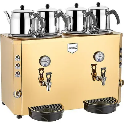 4 Demlikli Jumbo Çay Kazanı Makinesi 46 lt (Şamandıralı) DE13S