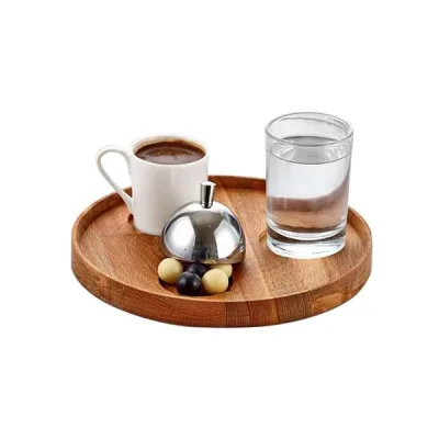 Ahşap Yuvarlak Türk Kahve Seti