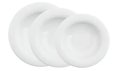 Porselen Lara Beyaz Çukur Tabak 25Cm  