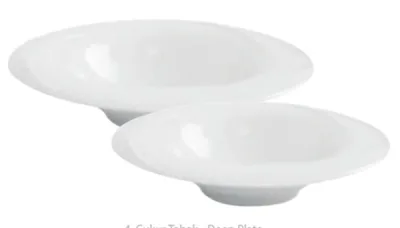 Porselen Troy Beyaz Çukur Tabak 25Cm  