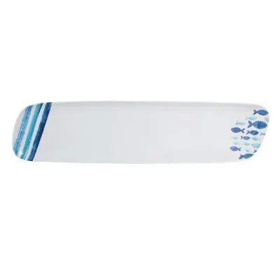 Porselen Deep Blue Desen3 Kayık Tabak 47