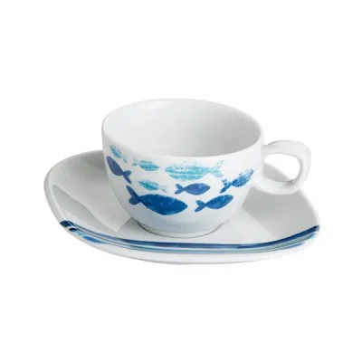 Porselen Deep Blue Desen3 Tabaklı Çay Fi