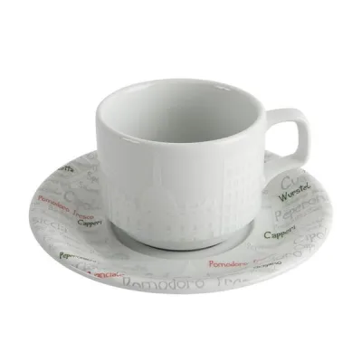 Porselen Italy Tabaklı Çay Fincanı 177Cc