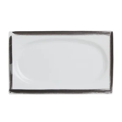 Porselen Black Touch Desen2 Kayık Tabak 