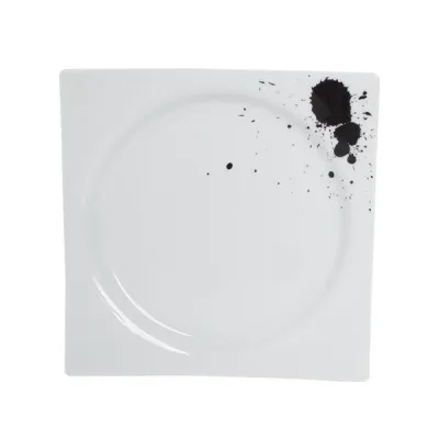 Porselen Black Touch Desen3 Düz Tabak 18