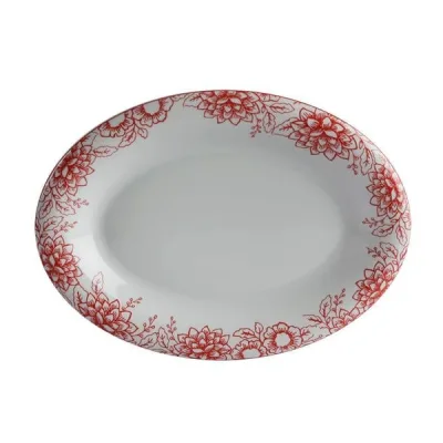 Porselen Red Manoir Desen1 Kayık Tabak 2