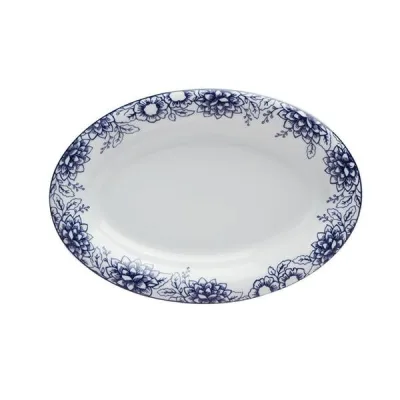 Porselen Blue Manoir Desen1 Kayık Tabak 