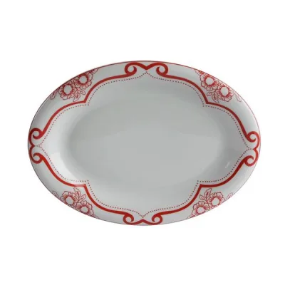 Porselen Red Manoir Desen2 Kayık Tabak 2