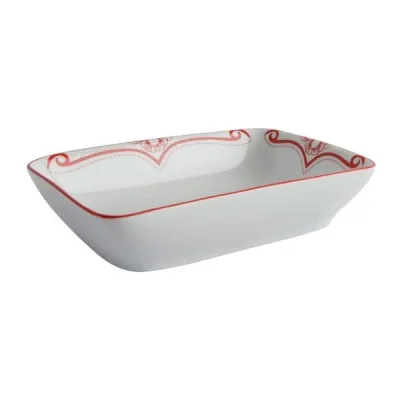 Porselen Red Manoir Desen1 Salata Tabağı