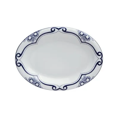 Porselen Blue Manoir Desen2 Kayık Tabak 