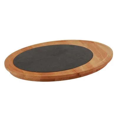 Porselen Plakalı Oval Ahşap Et Tahtası