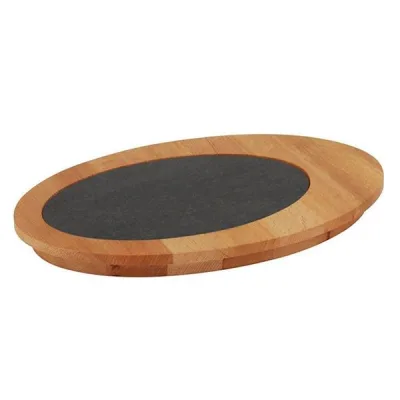 Porselen Plakalı Oval Ahşap Et Tahtası