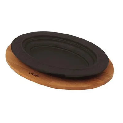 Ahşap Altlıklı Oval Döner Kebap Tabağı