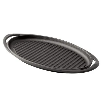 Metal Kulplu Oval Izgara Tava