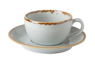 Porselen Seasons Gri Tabaklı Çay Fincanı