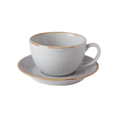 Porselen Seasons Gri Tabaklı Çay Fincanı