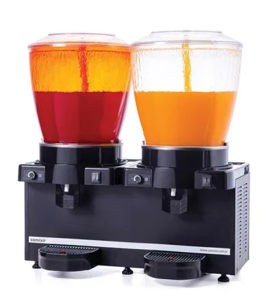 Panoramik Twin Manuel Fıskiyeli Soğuk İçecek Dispenseri 22+22 Litre Siyah SS44.AB