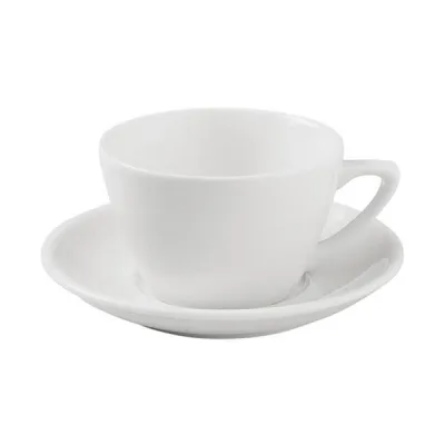Porselen Bella Beyaz Tabaklı Çay Fincanı