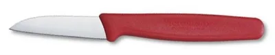 Kırmızı Saplı Düz Soyma Bıçağı 6 cm
