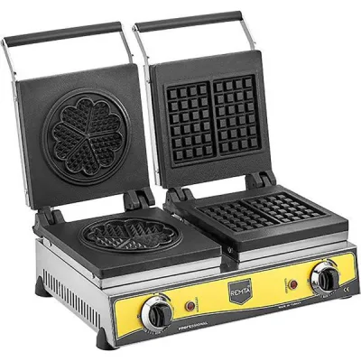 Çiftli Kare+Çiçek Model Waffle Makinesi Elektrikli W20