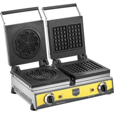 Çiftli Kare+Çiçek Waffle Makinesi Elektrikli W21