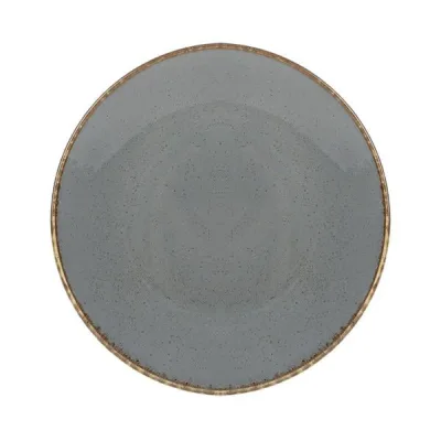 Porselen Seasons Koyu Gri Düz Tabak 18Cm