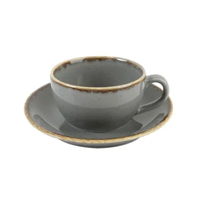 Porselen Seasons Koyu Gri Tabaklı Çay Fi