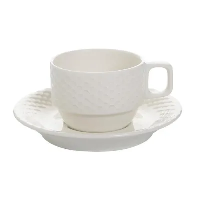 Porselen Aqua Alumilite Tabaklı Çay Finc