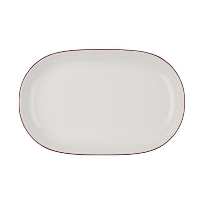 Porser Modest Maroon Magnus Oval Kayık Tabak 33 cm