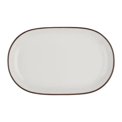 Porser Modest Brown Oval Kayık Tabak 23 cm