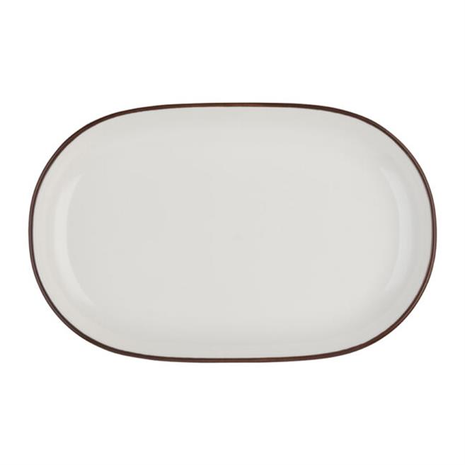 Porser Modest Brown Oval Kayık Tabak 28 cm