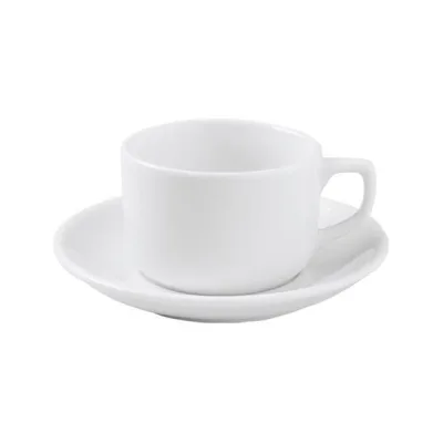 Porselen Soley Beyaz Tabaklı Çay Fincanı