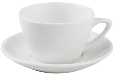 Porselen Bella Beyaz Tabaklı Çay Fincanı
