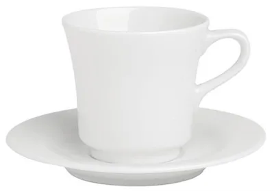 Porselen Bella Beyaz Tabaklı Çay Fincanı