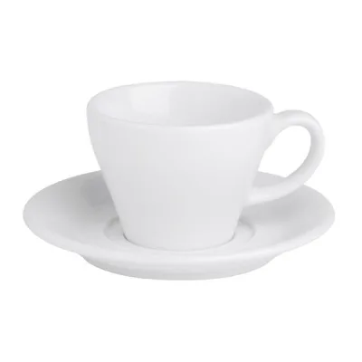 Porselen Bella Beyaz Tabaklı Çay Fincanı