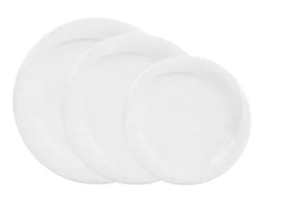 Porselen Troy Beyaz Düz Tabak 17Cm   