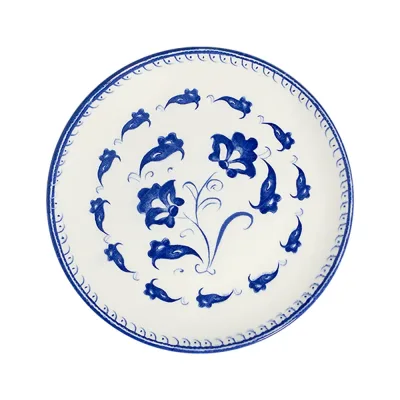 Eden Blue Tuval Düz Tabak 28 cm