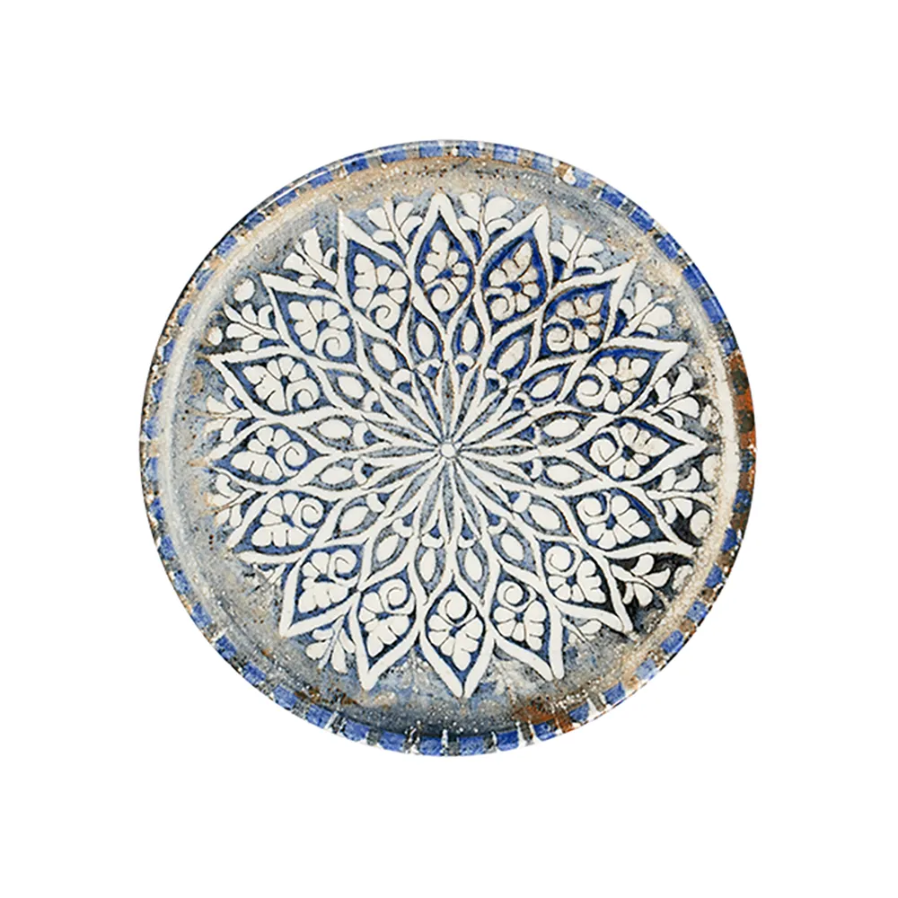 Granada Blue Tuval Düz Tabak 25 cm
