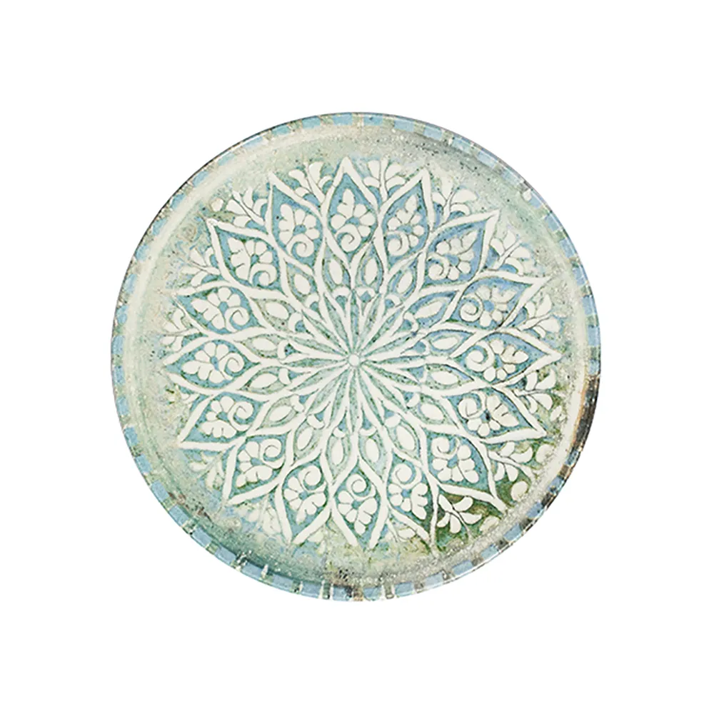 Granada Turquoise Tuval Düz Tabak 25 cm