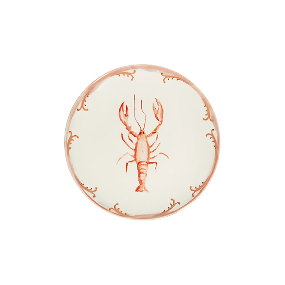 Lobster Coral Tuval Düz Tabak 20 cm
