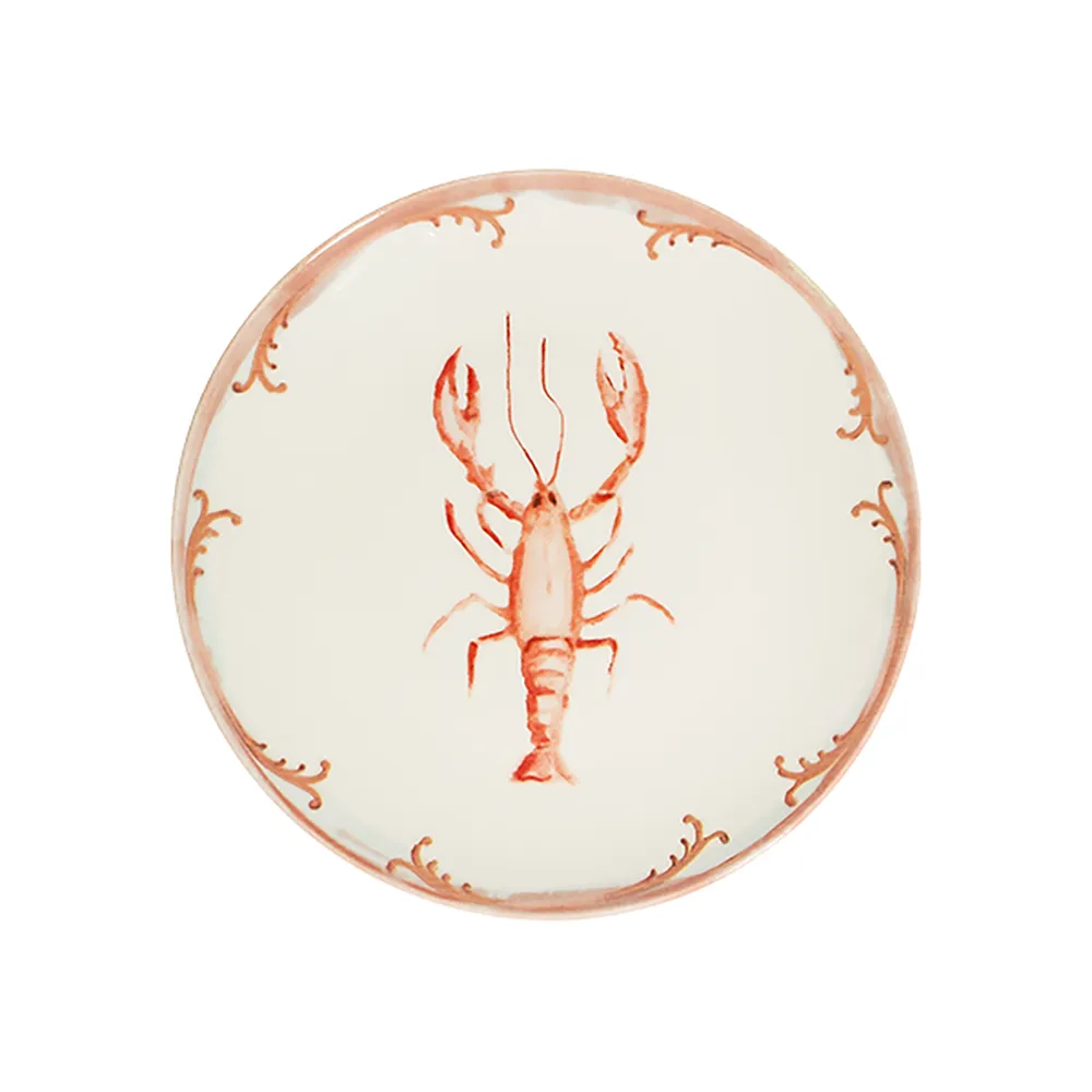 Lobster Coral Tuval Düz Tabak 25 cm