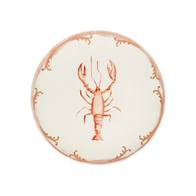 Lobster Coral Tuval Düz Tabak 25 cm