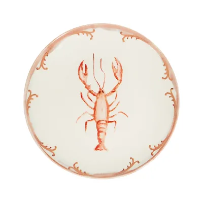 Lobster Coral Tuval Düz Tabak 28 cm