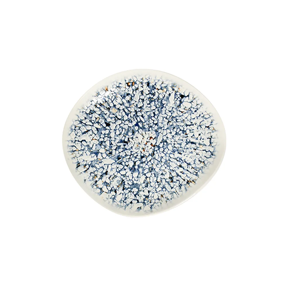 Mosaic Blue Pebble Düz Tabak 21 cm