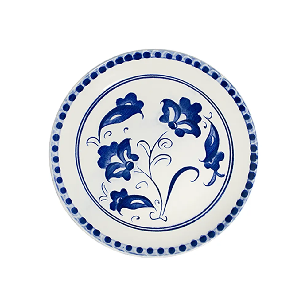 Petal Blue Tuval Düz Tabak 25 cm