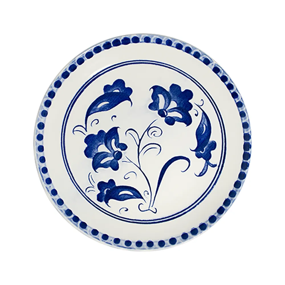 Petal Blue Tuval Düz Tabak 28 cm