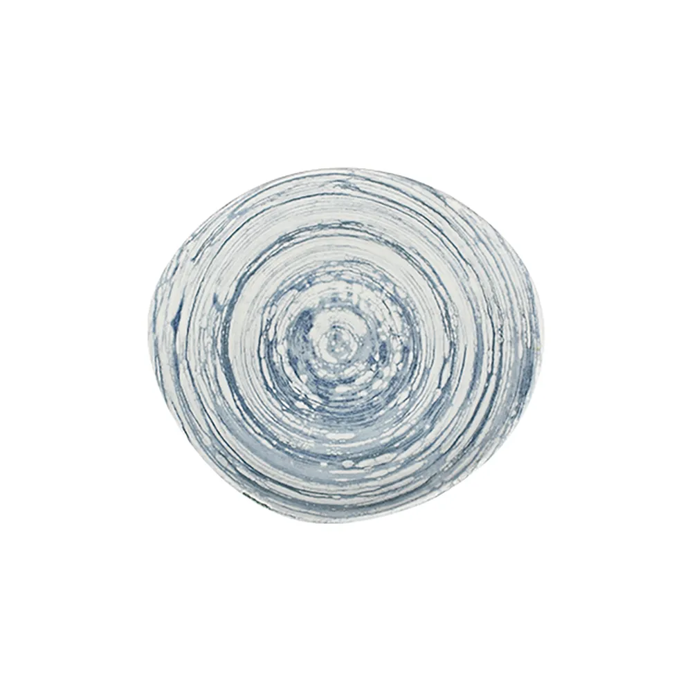 Swirl Blue Pebble Düz Tabak 21 cm